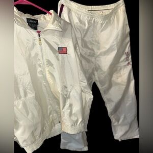 Vintage 90s LAVON USA Nylon Tracksuit Set - White - Size Medium